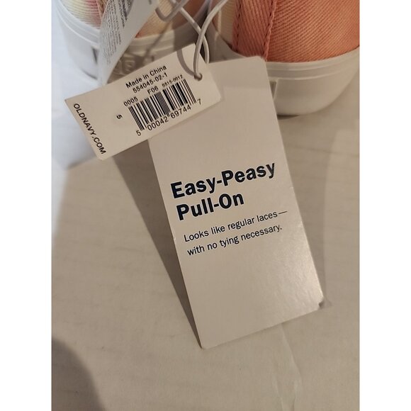 OLD NAVY size 5 womens Girls Shoes no lace pull on sneakers canvas pink tie dye - Picture 5 of 5